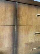 1953 MCM Chinchilla Six-Drawer Dresser with Beveled Mirror