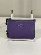 Coach Purple Card Holder With ID Window and Key Ring