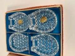 12 Bohemian Glass Salt Cellars in Original Boxes