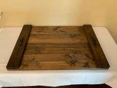 Handmade Wooden Stove Cover with Handles