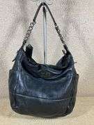Coach Black Leather Handbag With Chain Straps