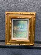 Double-Image Lenticular Religious Artwork in Gold-Toned Frame