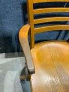 Oak Wooden Office Chair with Swivel and Casters