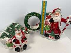 Ceramic Santa and Christmas Decor Set by Home Interiors
