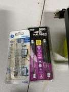 Portable Halogen Work Light with Replacement Bulbs and Protective Cage