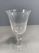 Four Clear Goblets with Bubble Detailing and Decorative Stems