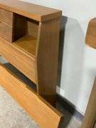 MCM Full-Size Wooden Headboard with Storage and Footboard
