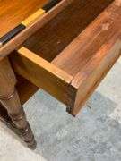 Wooden Side Table With Drawer and Two-Tone Inlayed Top
