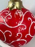 Holiday Time 20-Inch Red and Gold Ornament with Swirl Design