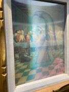 Double-Image Lenticular Religious Artwork in Gold-Toned Frame