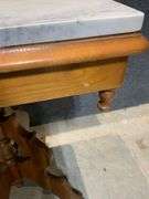 Wood Swivel Pedestal Table With Removable Marble Top