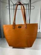 BCBG Camel Beige Tote with Lock Charm and Tag