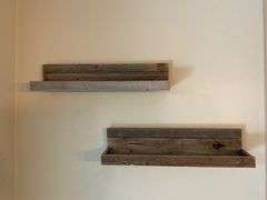 Rustic Barnwood Wall Shelves in Natural Wood Finish