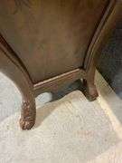 Carved Wood Secretary Desk with Painted Floral Details