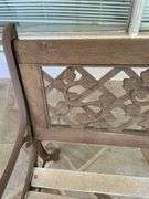 Small Cast-Iron Bench Seat With Vine and Leaf Motif