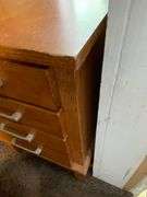 Three-Drawer Wooden Chest With Metallic Handles