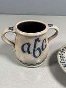 Alphabet Two-Piece Pottery Set by Rowe Pottery Works