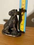 Bronze Dog Figurine Holding Duck
