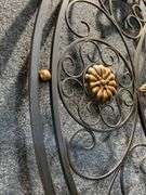 Extra Large Round Metal Decorative Panel with Scrollwork and Gilded Accents
