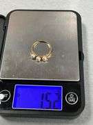 14K Gold Ring with Three Pearls, Size 6
