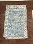 2 Blue Floral Pattern Area Rugs by Adiva Home
