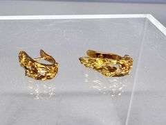 18k Gold Textured Earrings, 3.00 Grams