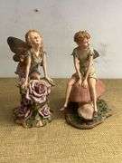 Fairy Figurines with Floral and Mushroom Bases