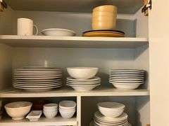 Pier 1 Dinnerware with Plates, Bowls, and Mugs