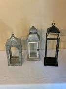 Three Outdoor Lanterns in Mixed Materials
