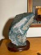 Amethyst Crystal Geode on Wooden Stand