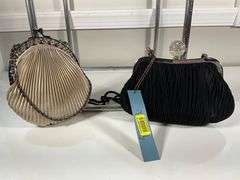 Two Kate Landry Pleated Clutch Handbags