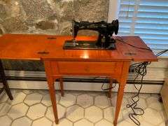 Singer Sewing Machine with Wooden Cabinet