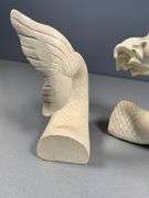 Two-Piece Sculptural Mermaid Bookends With Tail and Upper Body