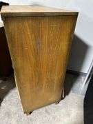 1953 MCM Chinchilla 4 Drawer Chest with Brass Colored Handles