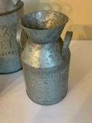 Four Galvanized Metal Decorative Containers