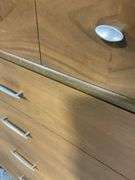 Mid-Century Modern Wooden Chest with Four Drawers and Tapered Legs
