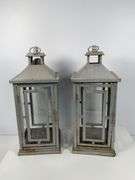 Rustic Metal Lanterns with Glass Panels