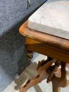 Wood Swivel Pedestal Table With Removable Marble Top