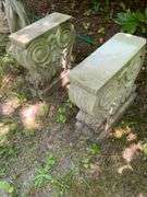 Concrete Bench Supports With Scrollwork Design