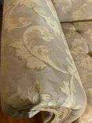 Chaise Lounge with Tufted Upholstery and Carved Wood Frame