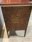 Larkin 1920s Mahogany-Finished Wooden Music Cabinet with Curved Legs and Single Door