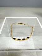 14k Yellow Gold Bracelet with Sapphires and Diamonds, 7 Inches