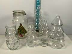 Glass Christmas-Themed Jars and Containers