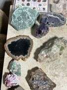 Stones, Minerals, and Crystals with Polished Gemstones Set