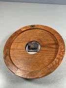 Quartz Wall Clock With Brass Porthole-Style Frame and Wood Backing