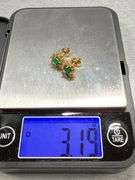 18K Gold Emerald and Diamond Earrings with Butterfly Backs