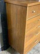 Mid-Century Modern Wooden Chest with Four Drawers and Tapered Legs