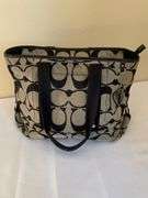 Coach Canvas Tote Bag with Signature Design and Dual Handles