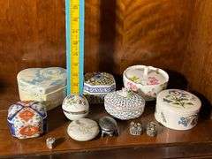 Ceramic and Metal Decorative Boxes and Small Trinket Holders