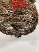 24-Inch Wicker Snowman Decoration with Lights